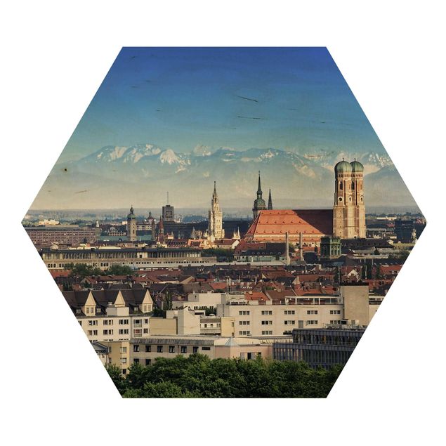 Hexagon Bild Holz - München