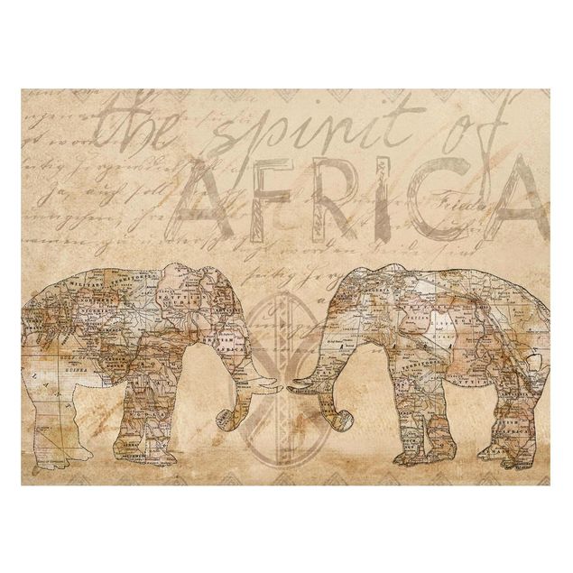 Cuadro elefante colores Vintage Collage - Spirit Of Africa