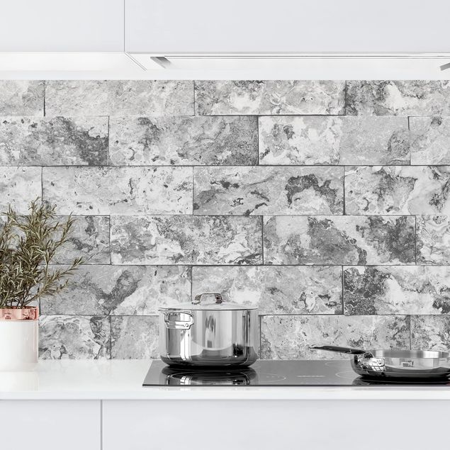 Decoración de cocinas Stone Wall Natural Marble Grey