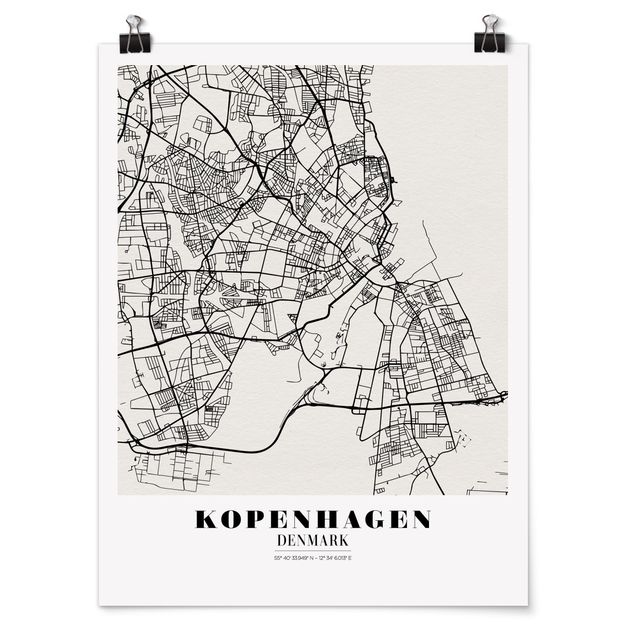 Láminas frases Copenhagen City Map - Classic