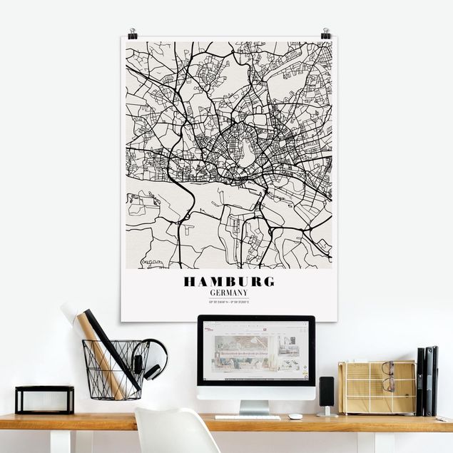 Decoración de cocinas Hamburg City Map - Classic