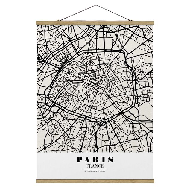 Cuadro de mapamundi Paris City Map - Classic
