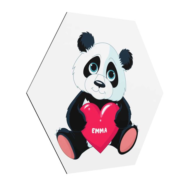 Cuadros con frases Panda With Heart
