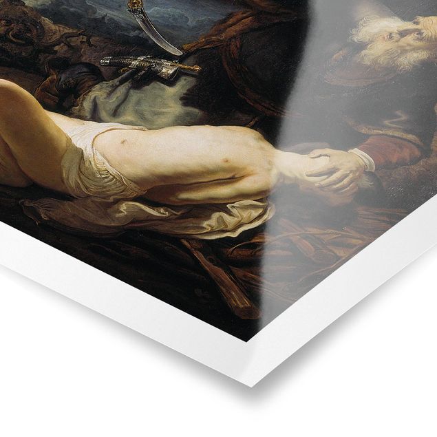 Póster cuadros famosos Rembrandt van Rijn - The Angel prevents the Sacrifice of Isaac