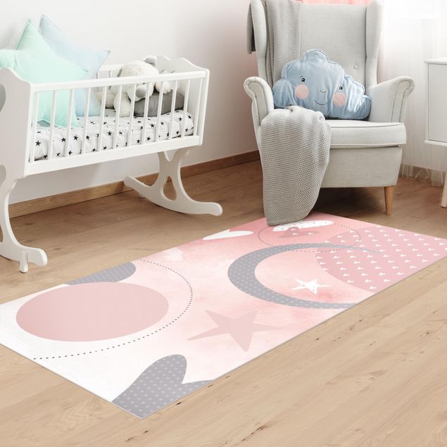 Pasilleros alfombras Children`s Rug Grafical - Stars And Moon