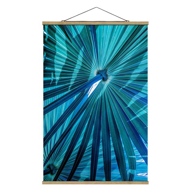 Cuadros flores Tropical Plants Palm Leaf In Turquoise