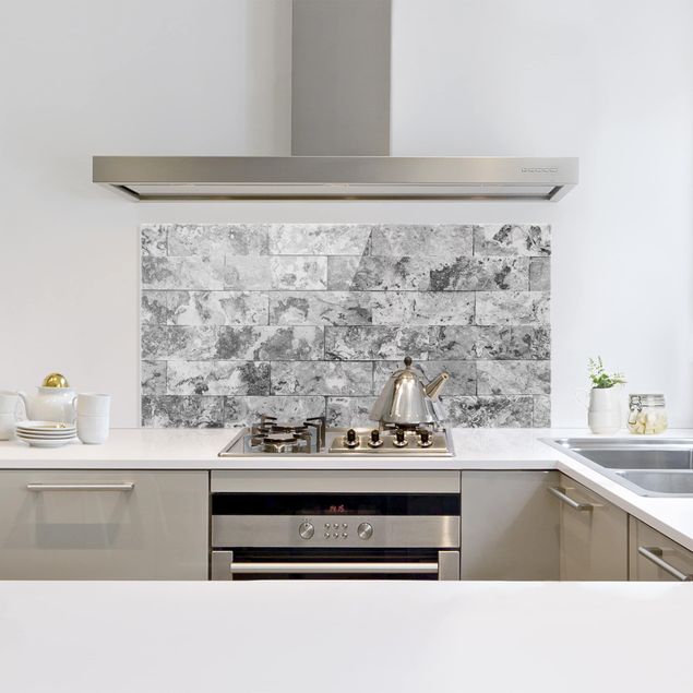Panel antisalpicaduras cocina patrones Stone Wall Natural Marble Grey