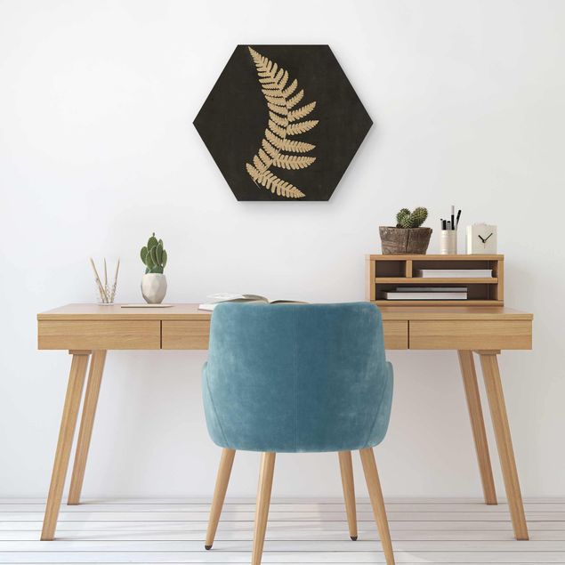 cuadros de madera vintage Fern With Linen Structure IV