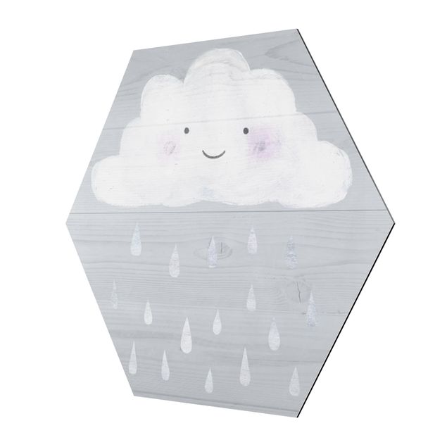 Cuadros hexagonales Cloud With Silver Raindrops