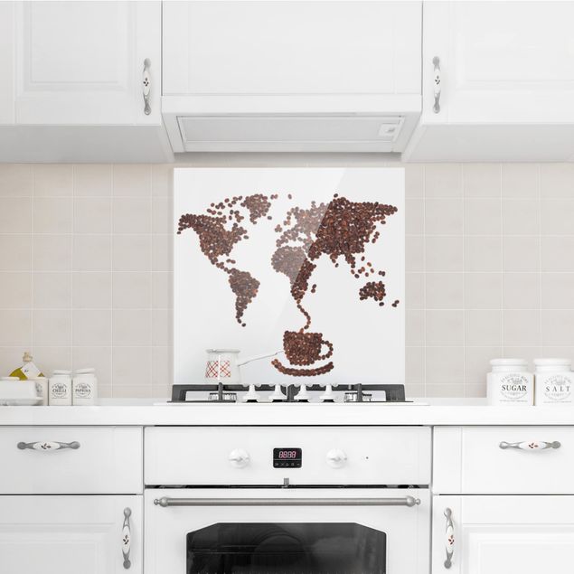 Paneles de vidrio para cocinas Coffee around the world