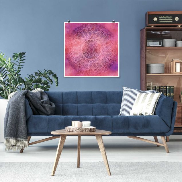 Reproducciónes de cuadros Watercolour Mandala Light Pink Violet
