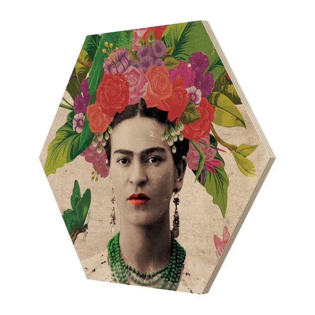 cuadros hexagonales Frida Kahlo - Flower Portrait