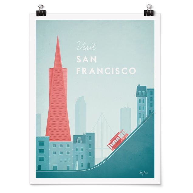 Póster de cuadros famosos Travel Poster - San Francisco
