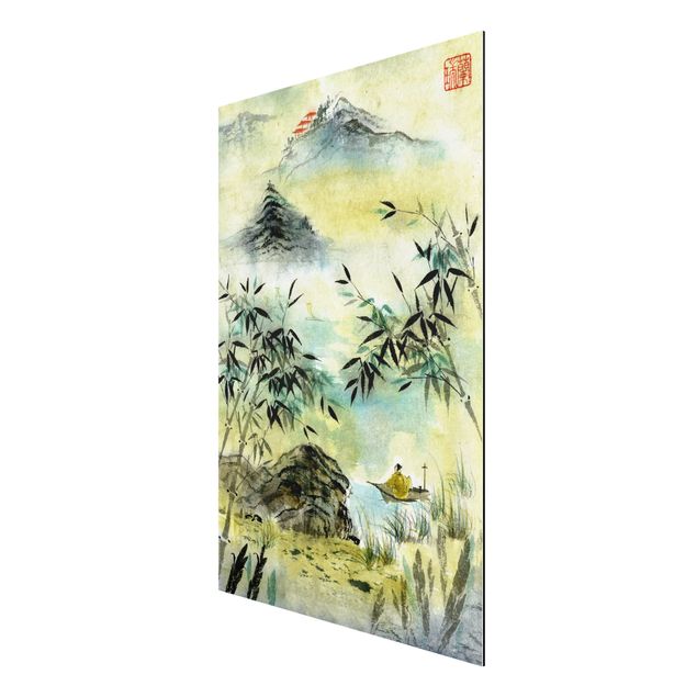 Cuadros árboles Japanese Watercolour Drawing Bamboo Forest