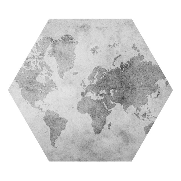 Cuadros modernos blanco y negro Vintage World Map II