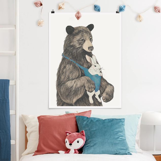 Cuadros osos Illustration Bear And Bunny Baby