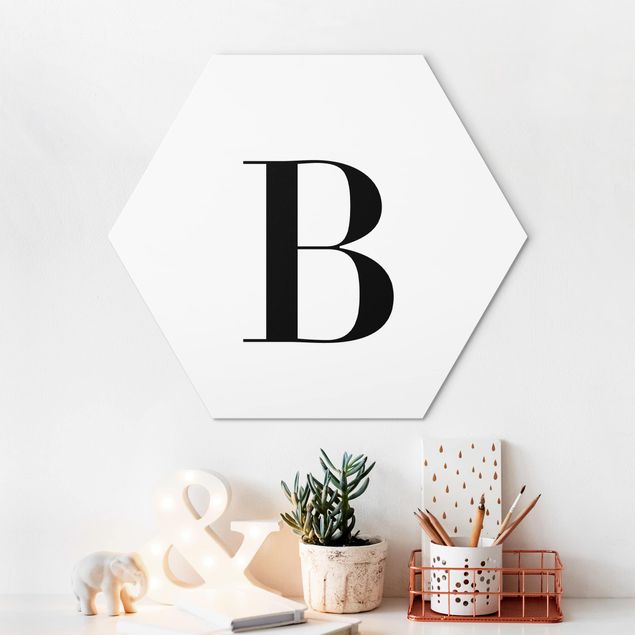 Cuadros con letras Letter Serif White B