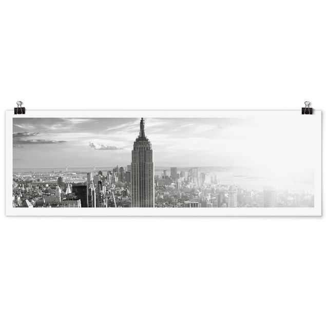 Láminas blanco y negro para enmarcar Manhattan Skyline