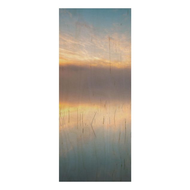 Cuadros de madera paisajes Sunrise Swedish Lake
