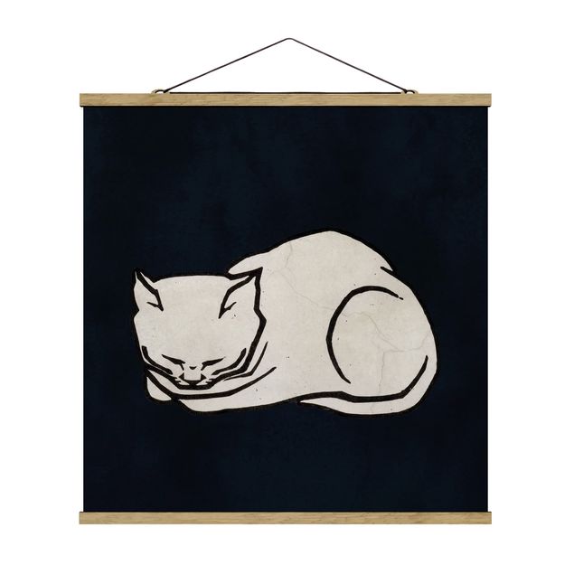Cuadros modernos y elegantes Sleeping Cat Illustration