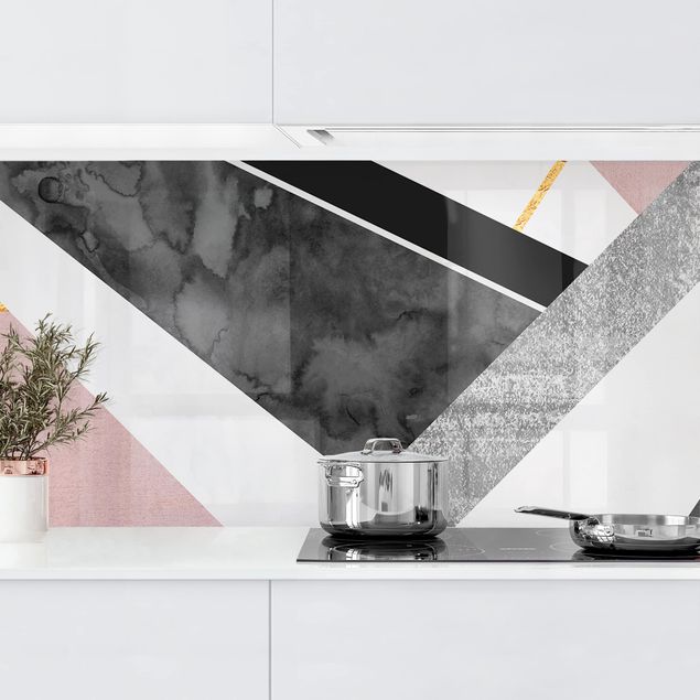 Decoración cocina Black And White Geometry With Gold