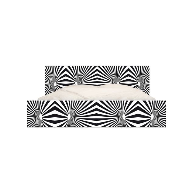 Laminas adhesivas pared Psychedelic Black And White pattern