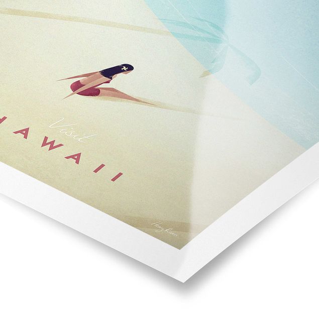 Póster de cuadros famosos Travel Poster - Hawaii