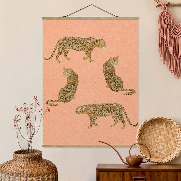 Decoración en la cocina Illustration Leopard Pink Painting