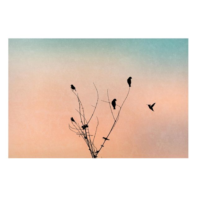 Cuadros de paisajes naturales  Birds In Front Of Rose Sun II