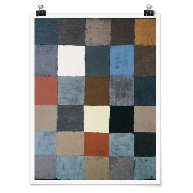 Póster cuadros famosos Paul Klee - Color Chart (on Gray)
