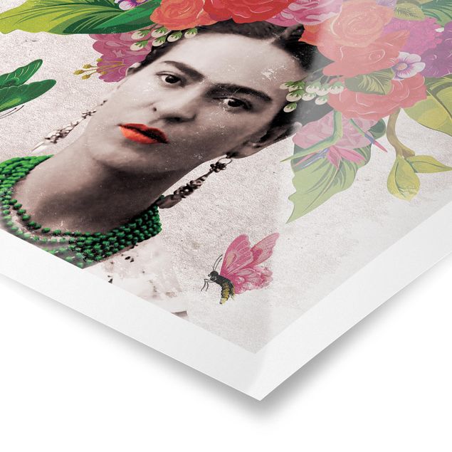 Póster cuadros famosos Frida Kahlo - Flower Portrait