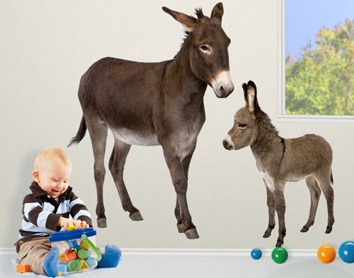 Decoración habitación infantil No.721 The Donkey Family
