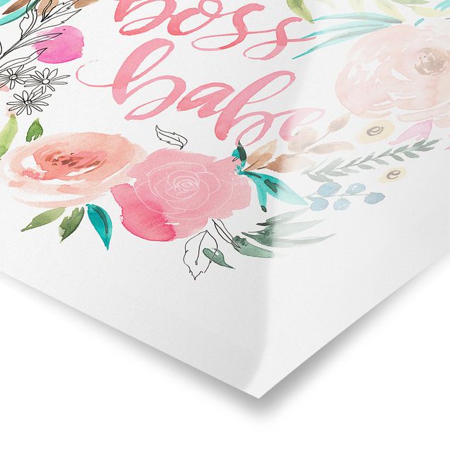 Pósters Pink Flowers - Boss Babe