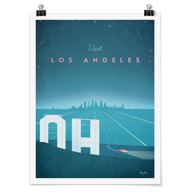 Póster de cuadros famosos Travel Poster - Los Angeles