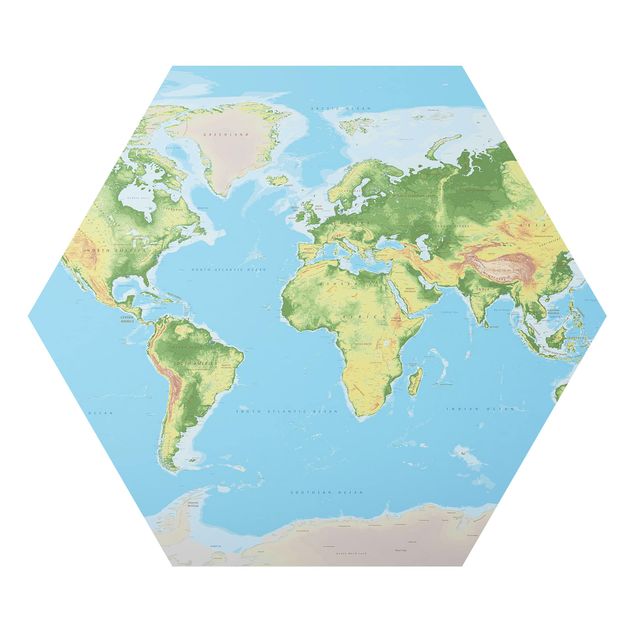 Cuadros decorativos Physical World Map