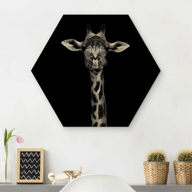Cuadros modernos Dark Giraffe Portrait