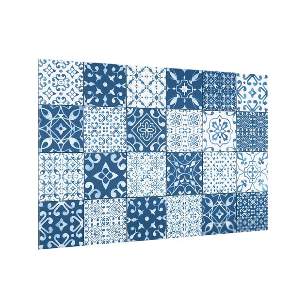 panel-antisalpicaduras-cocina Tile Pattern Mix Blue White