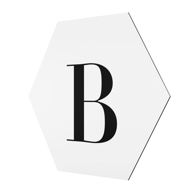 cuadros hexagonales Letter Serif White B