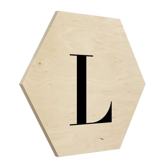 Cuadros hexagonales Letter Serif White L