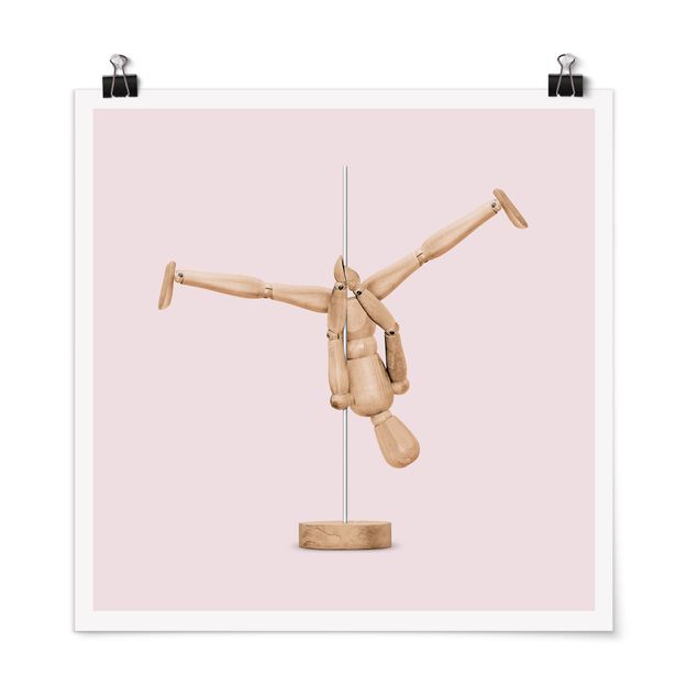 Láminas abstractas Pole Dance With Wooden Figure