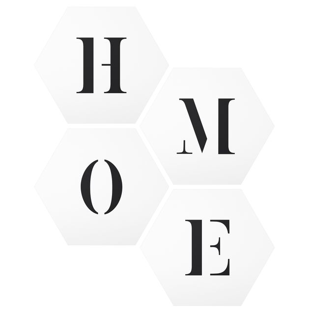 Cuadros con frases Letters HOME Black Set II