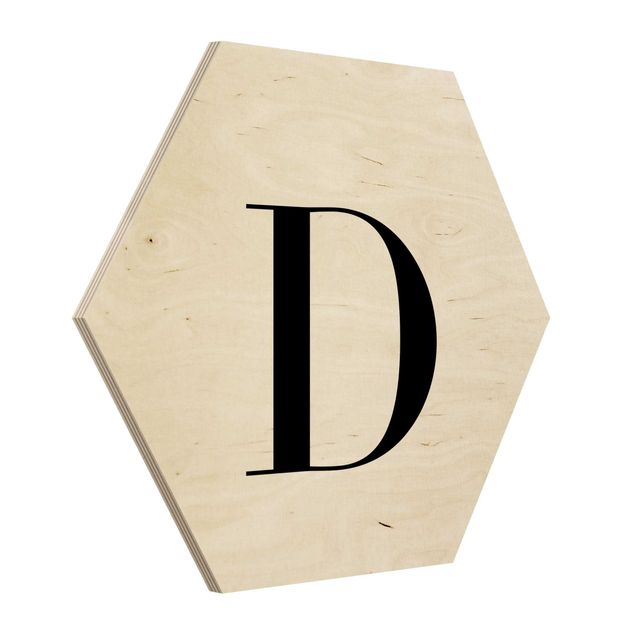 cuadros hexagonales Letter Serif White D