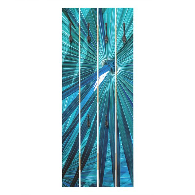 Perchero madera pared Tropical Plants Palm Leaf In Turquoise
