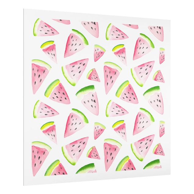 panel-antisalpicaduras-cocina Watercolour Melon Pieces With Frame