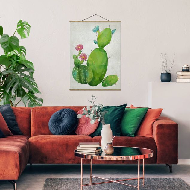 Cuadros de plantas naturales Cactus Family In Pink And Turquoise