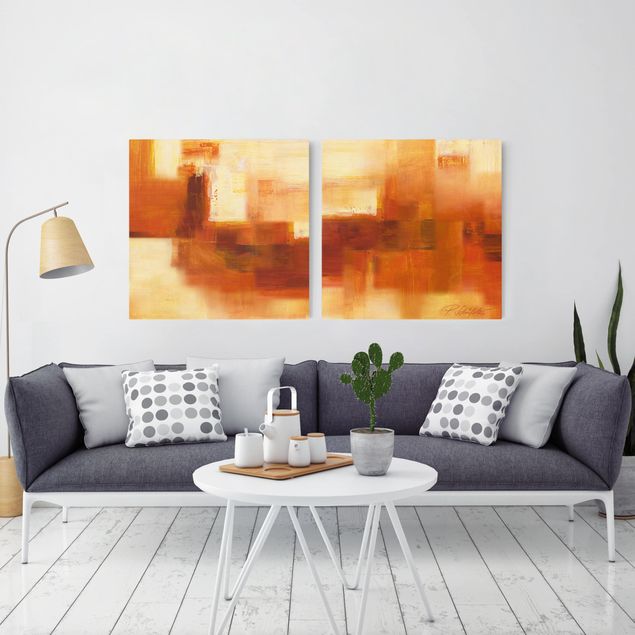 Láminas de cuadros famosos Composition In Orange And Brown