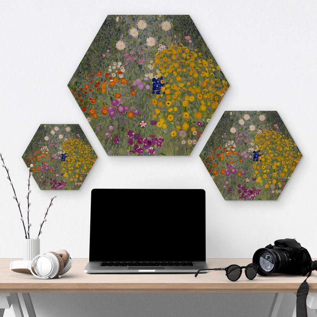 cuadros hexagonales Gustav Klimt - Cottage Garden