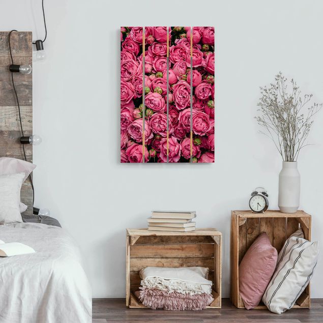 Cuadros de madera flores Pink Peonies