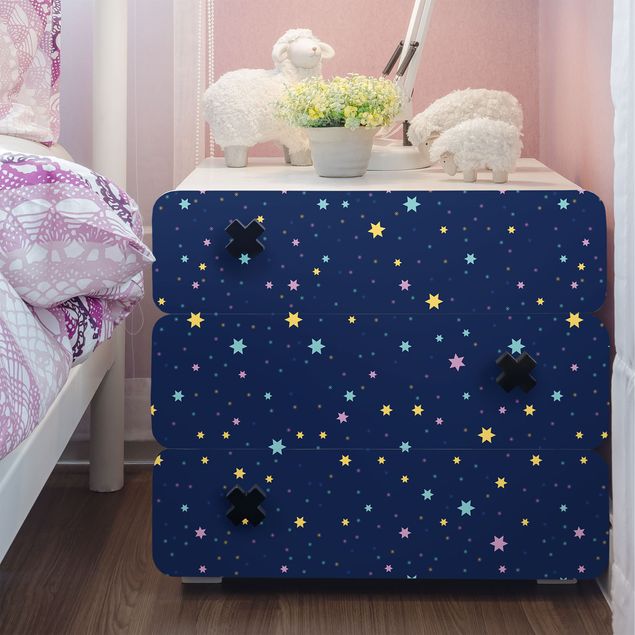 Decoración habitación infantil Nightsky Children Pattern With Colourful Stars