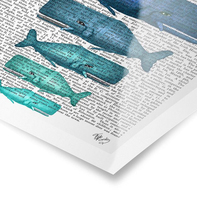 Cuadros Animal Reading - Whale Family